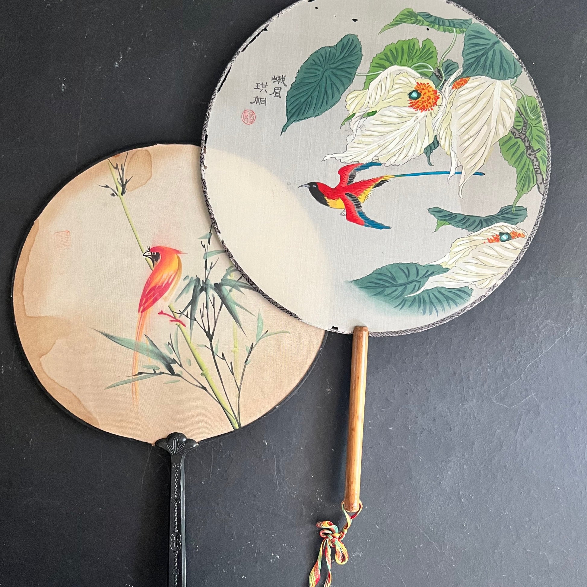 Vintage Japanese Hand Fans, Set of 3