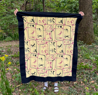 Mid Century MCM John Little Ballet Dancers Barkcloth Tablecloth, 1950s