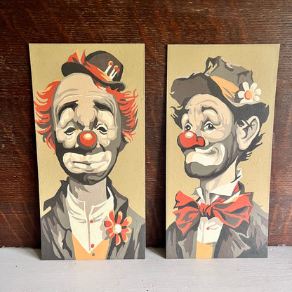 Vintage Paint By Number Clown Portraits