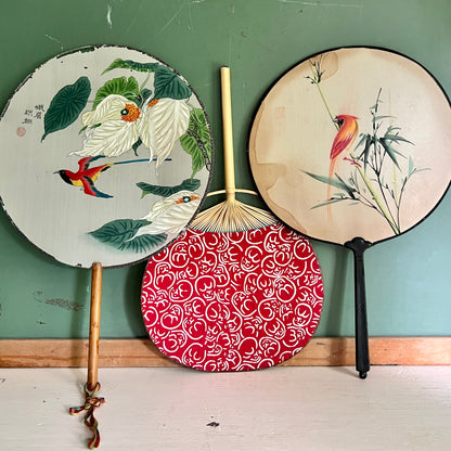 Vintage Japanese Hand Fans, Set of 3