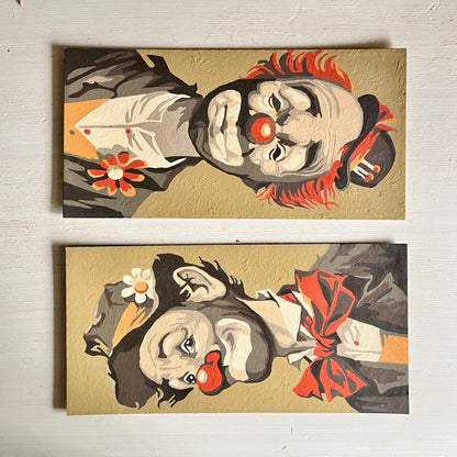 Vintage Paint By Number Clown Portraits