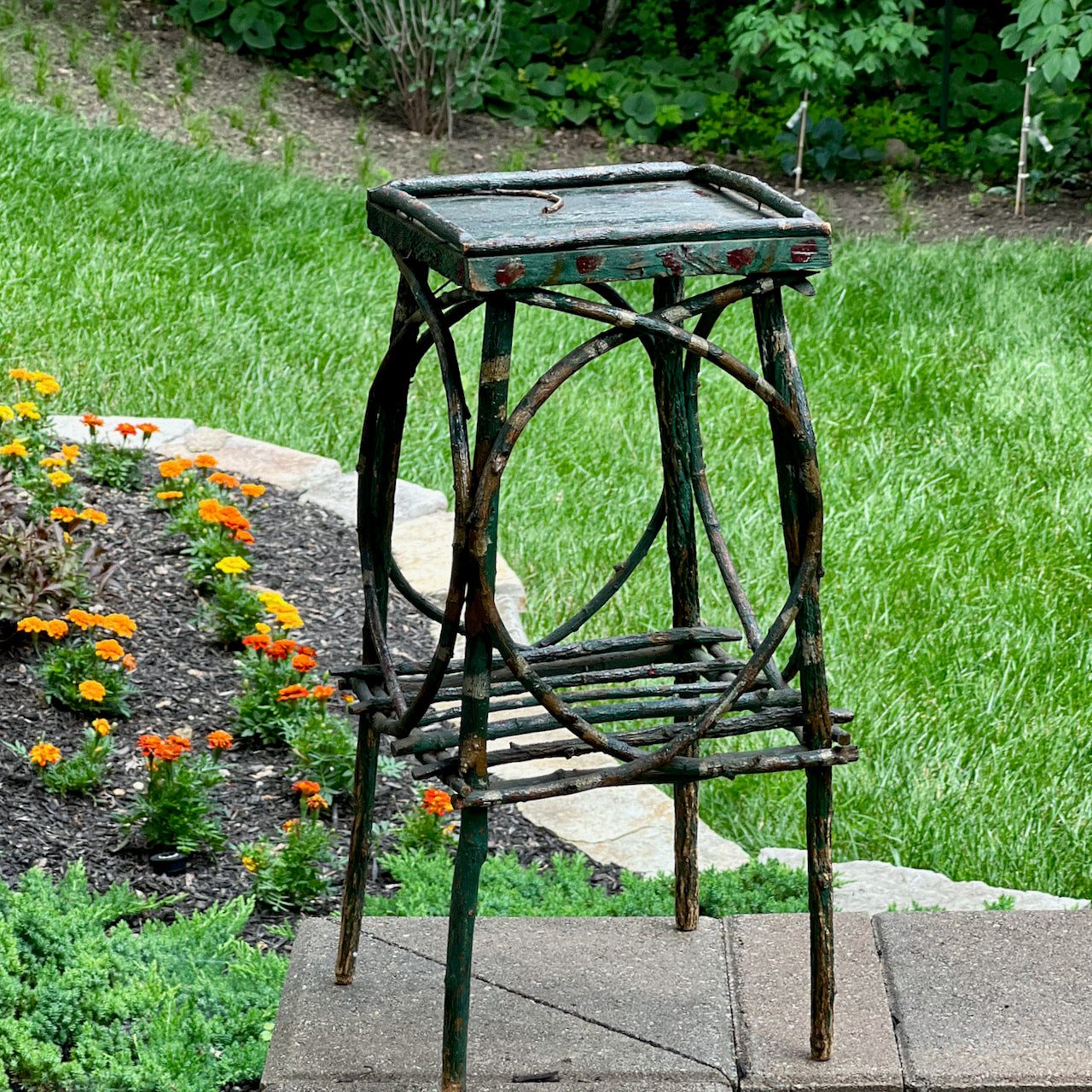 Painted Adirondack Twig Side Table (c.1900s)