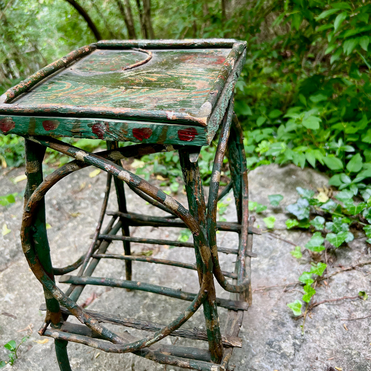 Painted Adirondack Twig Side Table (c.1900s)