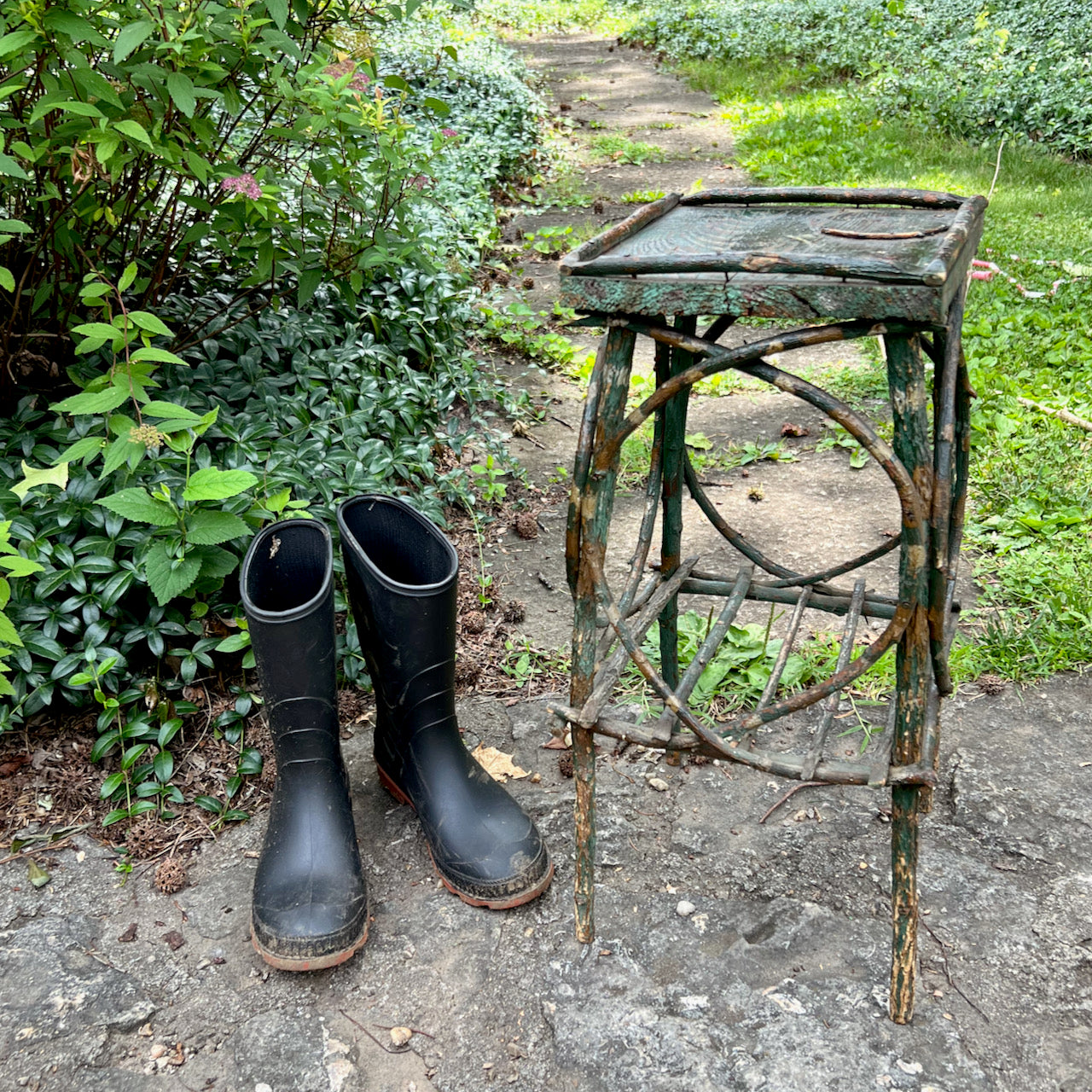 Painted Adirondack Twig Side Table (c.1900s)