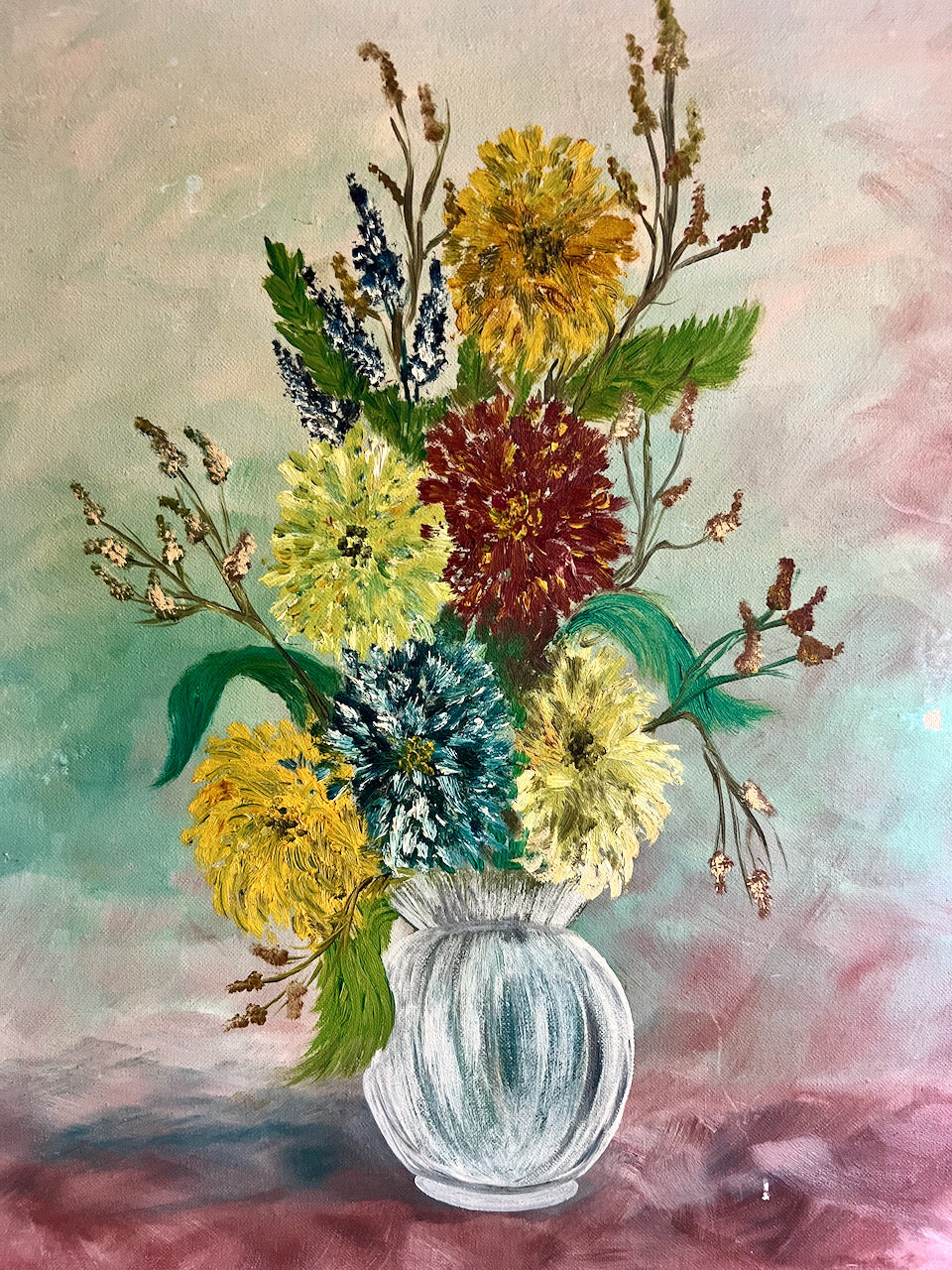 Original Vintage Floral Bouquet Painting