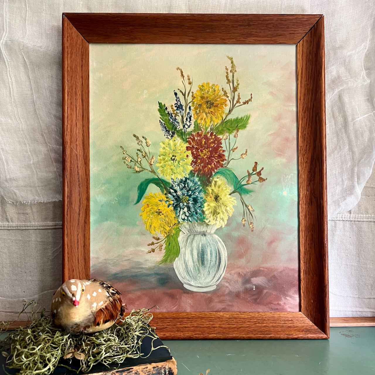 Original Vintage Floral Bouquet Painting