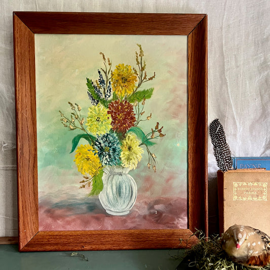 Original Vintage Floral Bouquet Painting