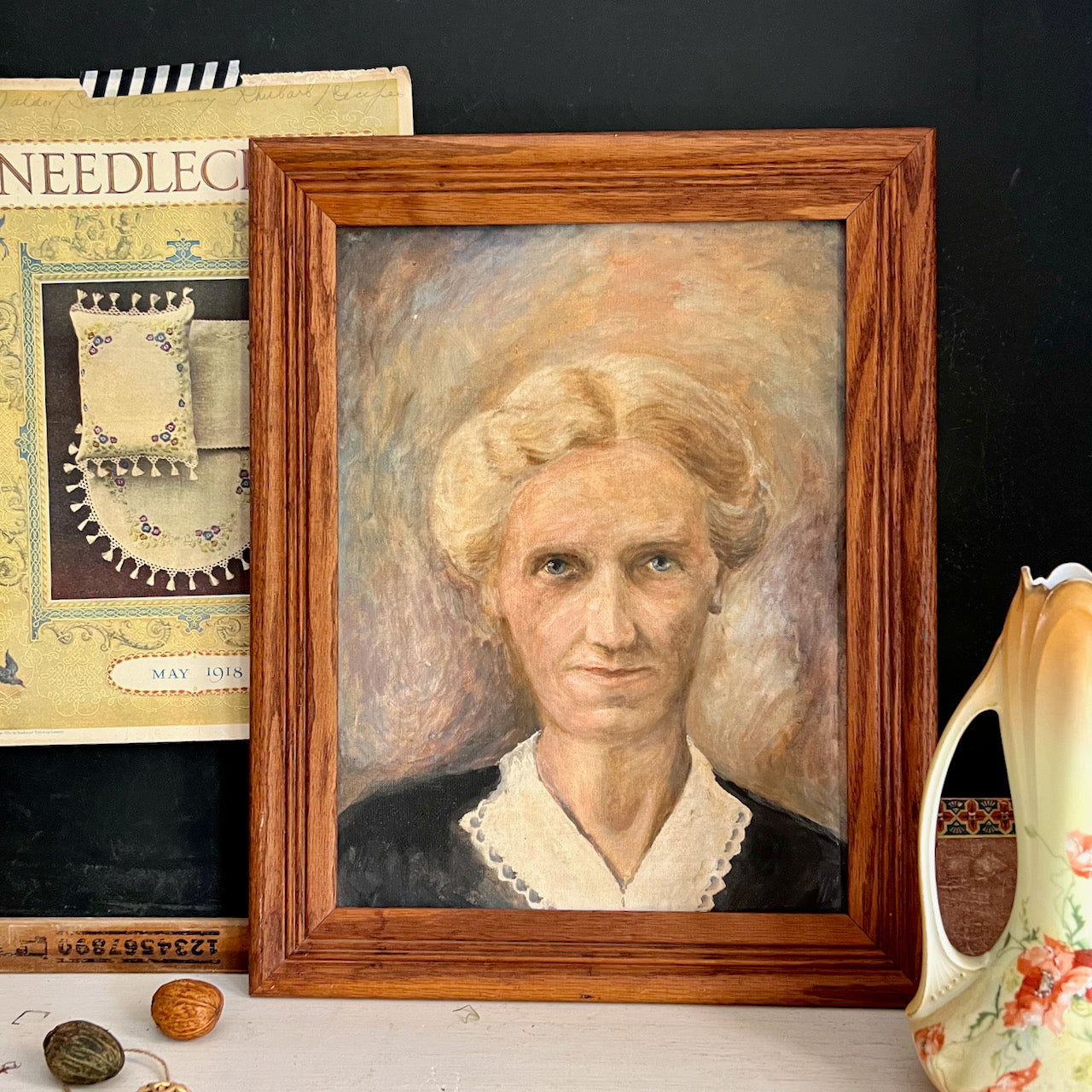 Vintage Portrait Painting of Older Woman