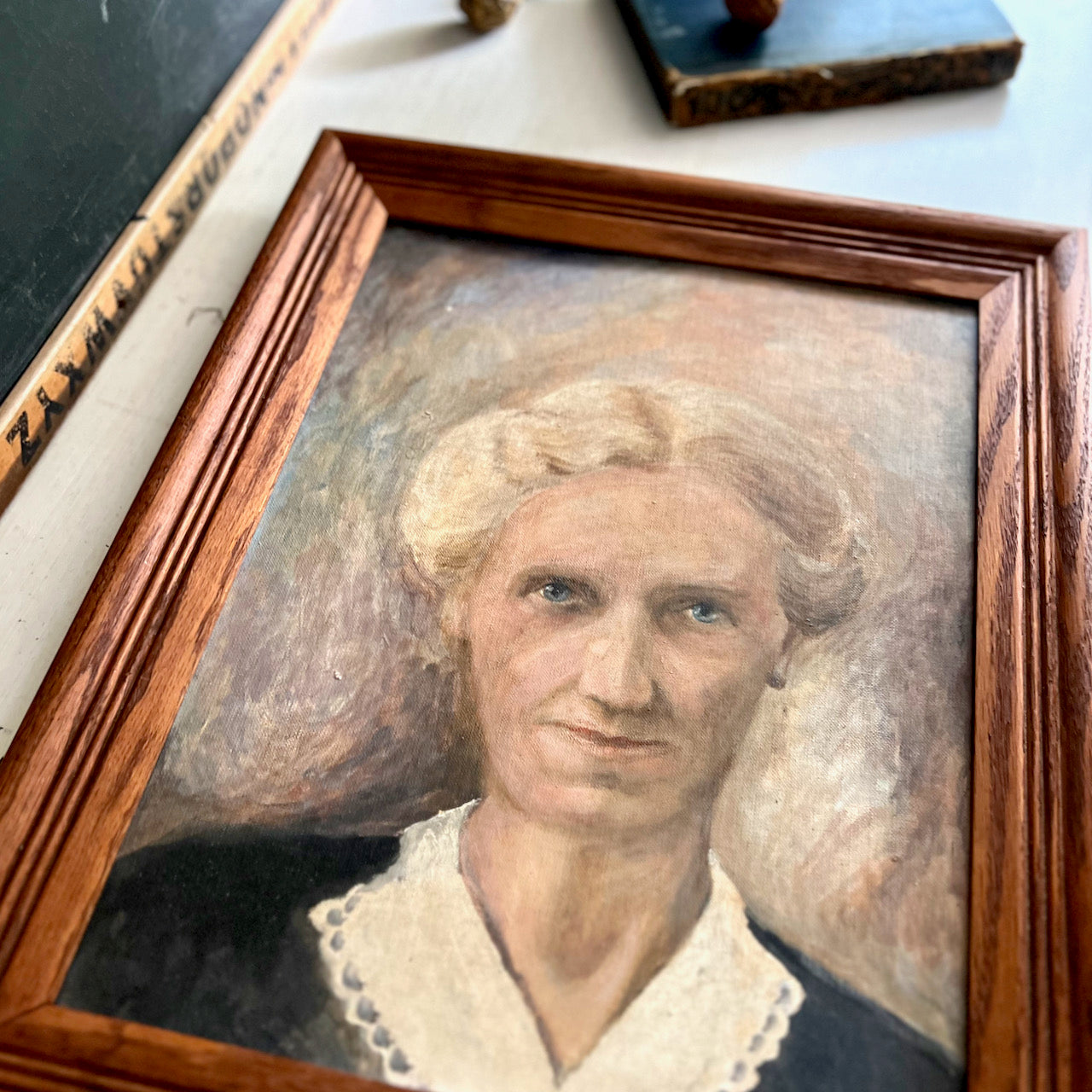 Vintage Portrait Painting of Older Woman