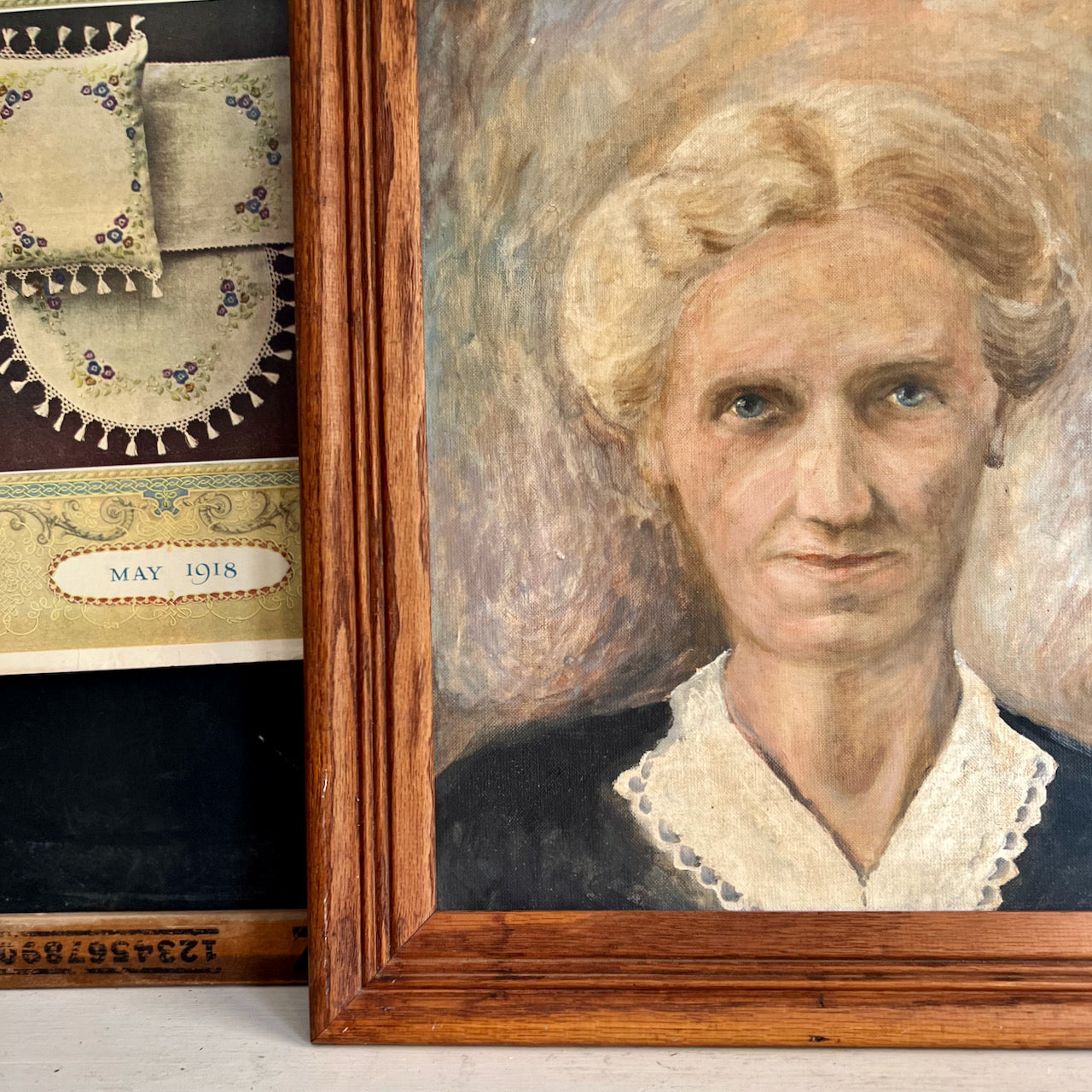 Vintage Portrait Painting of Older Woman