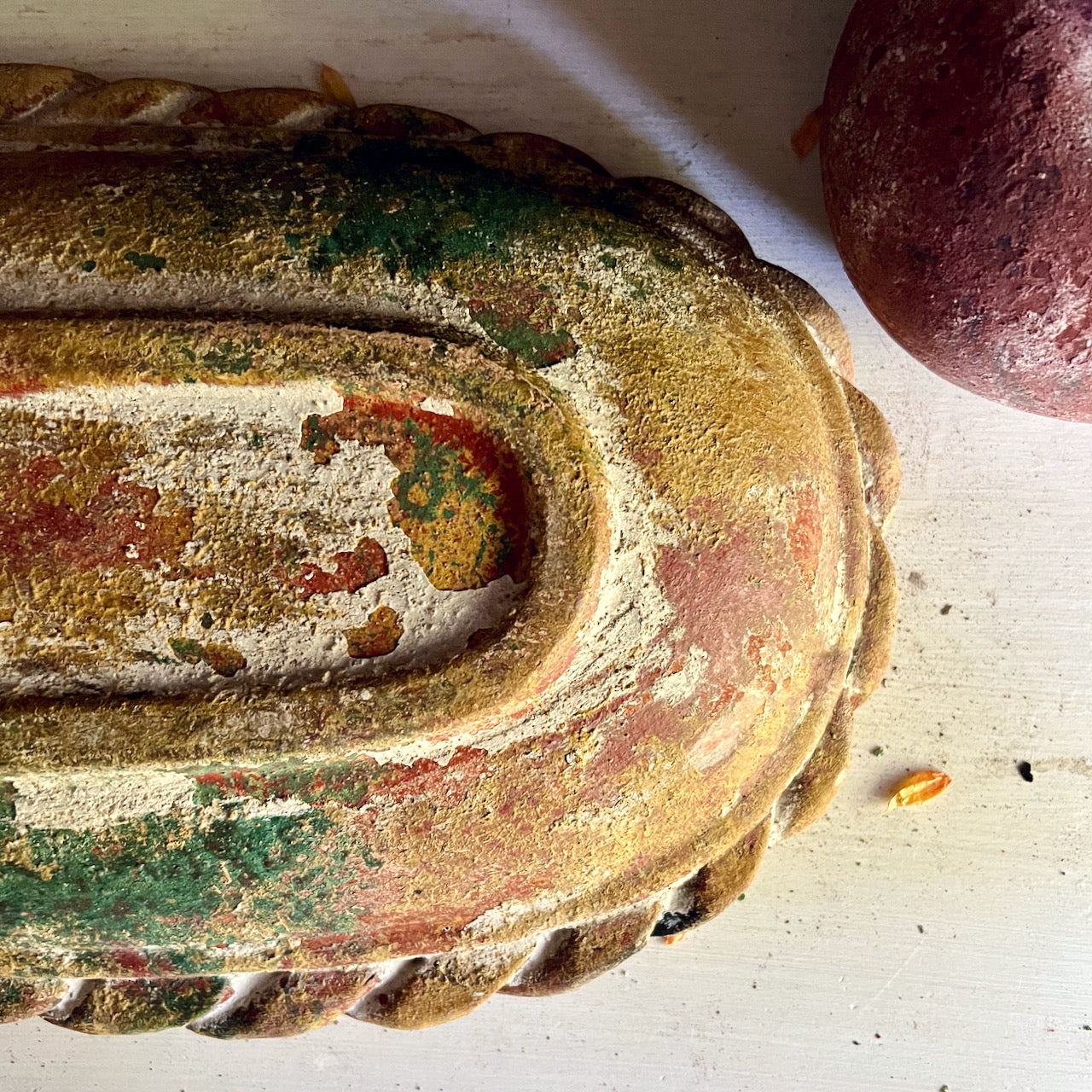 Rustic Plaster Fruit Basket in Fall Colors