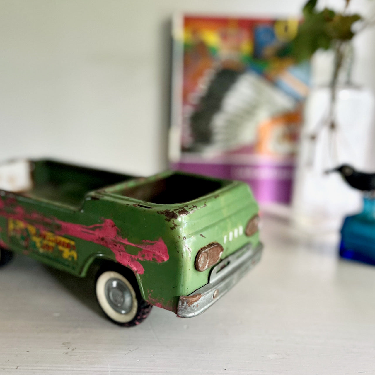 Vintage Green Ford Die Cast Toy Truck