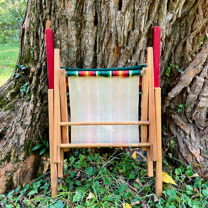 Vintage Striped Child's Folding Camp Chair