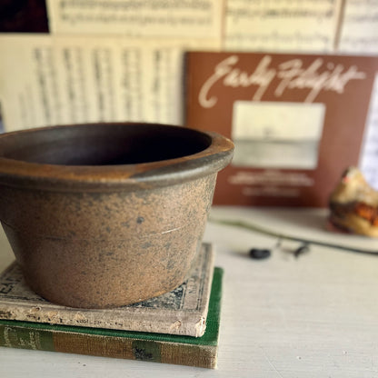 Vintage Pottery Crock Pot with Textured Glaze