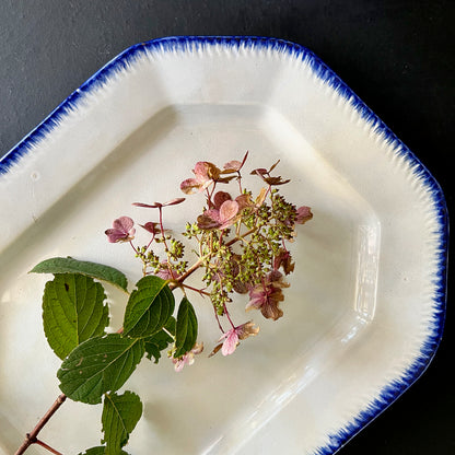 Early Leeds Blue Feather Edge Ironstone Platter (c.mid-1800s)