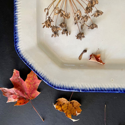 Early Leeds Blue Feather Edge Ironstone Platter (c.mid-1800s)