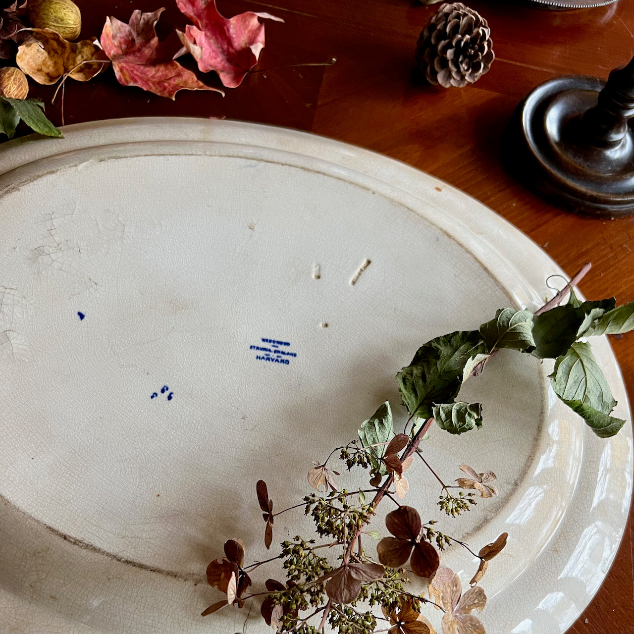 19th Century Wedgwood Etruria England Blue Edge Platter