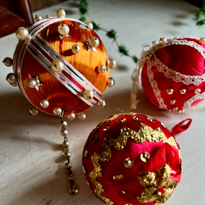 Twelve Vintage Push Pin Christmas Ornaments (c.1960s)