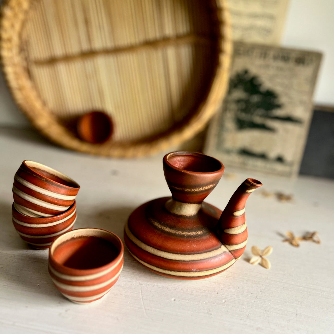 Vintage Pottery Sake Set