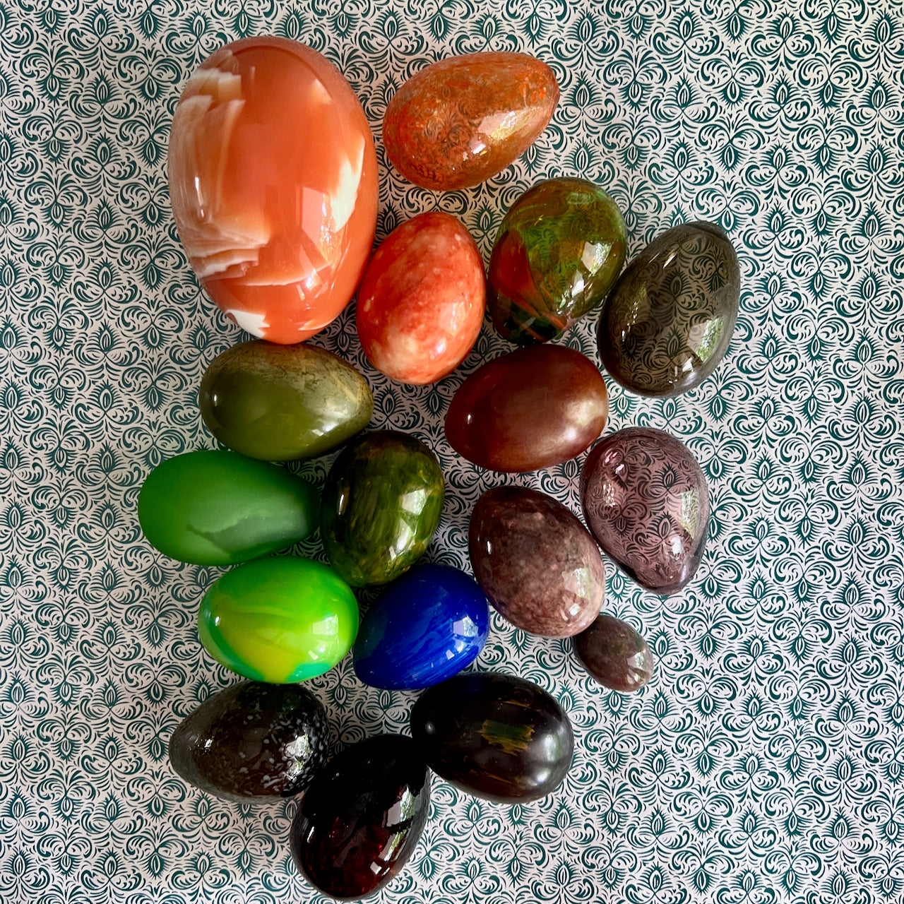 29 Piece Vintage Egg Collection, Stone, Glass, Quartz, Marble, etc.