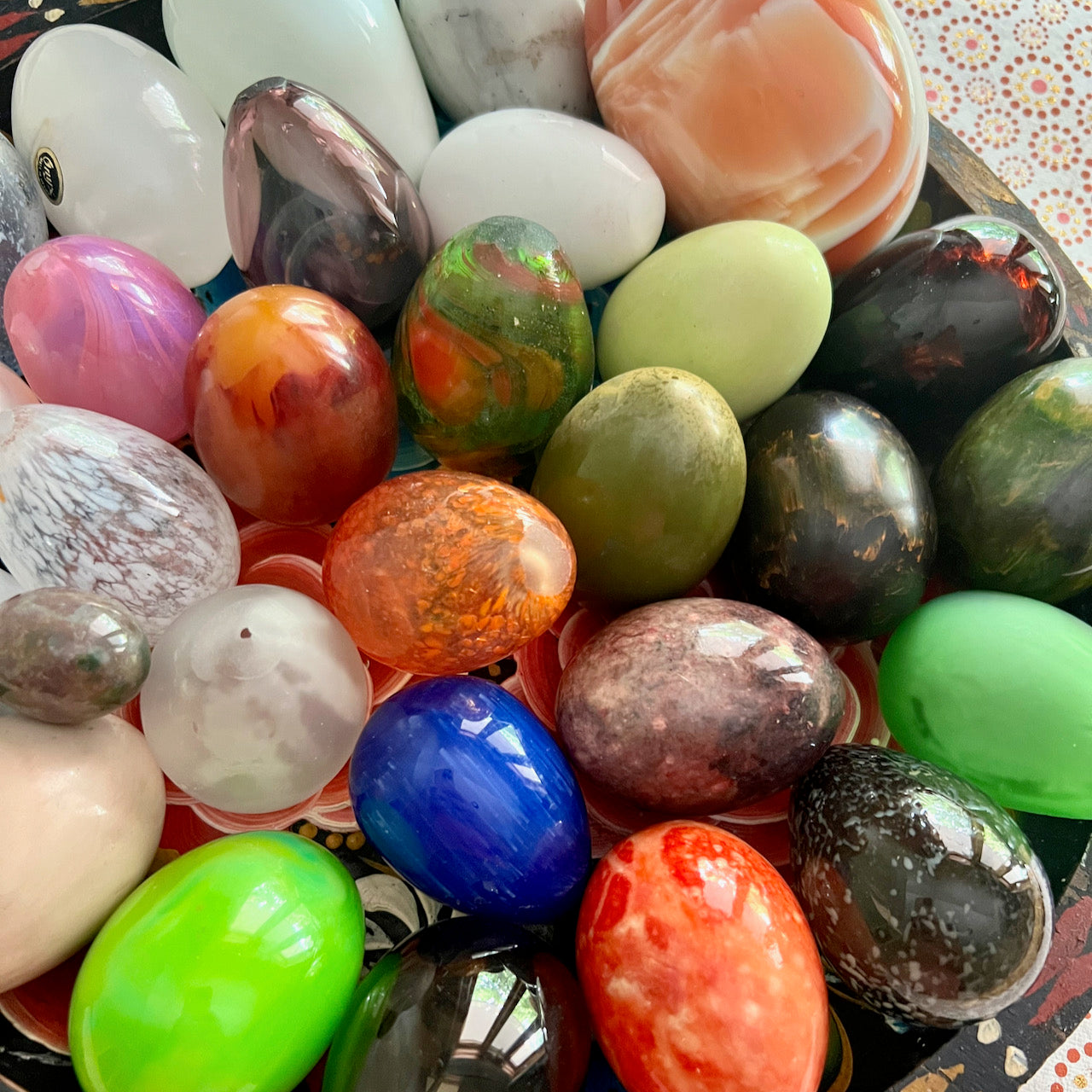 29 Piece Vintage Egg Collection, Stone, Glass, Quartz, Marble, etc.