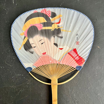 Vintage Japanese Paddle Fans, Includes Political Advertisements