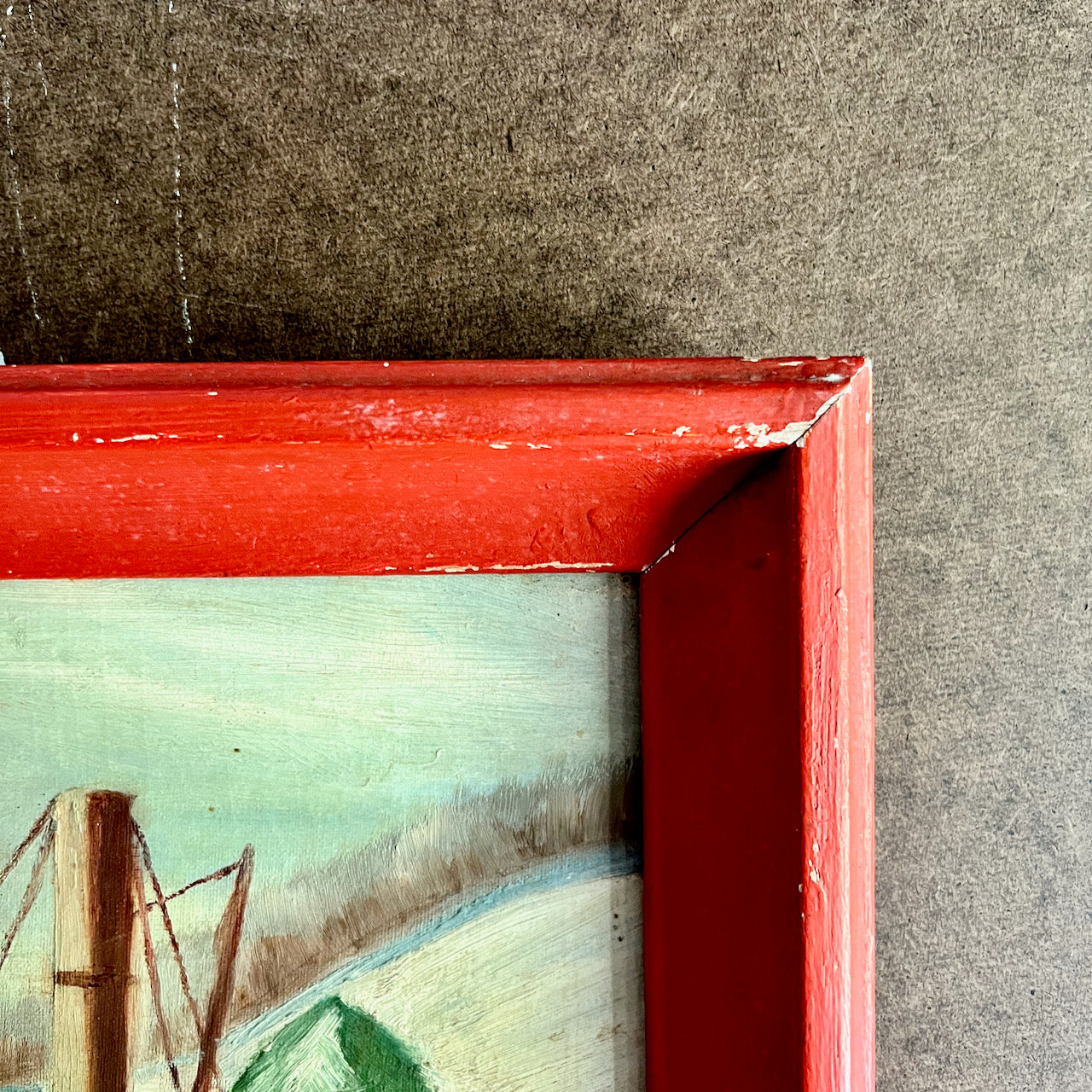 'The Safs House' Folk Art Painting with Red Frame (c.1957)