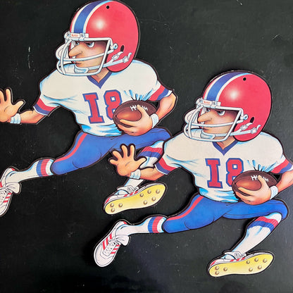 1980s Football Player Cut Outs, Set of Seven