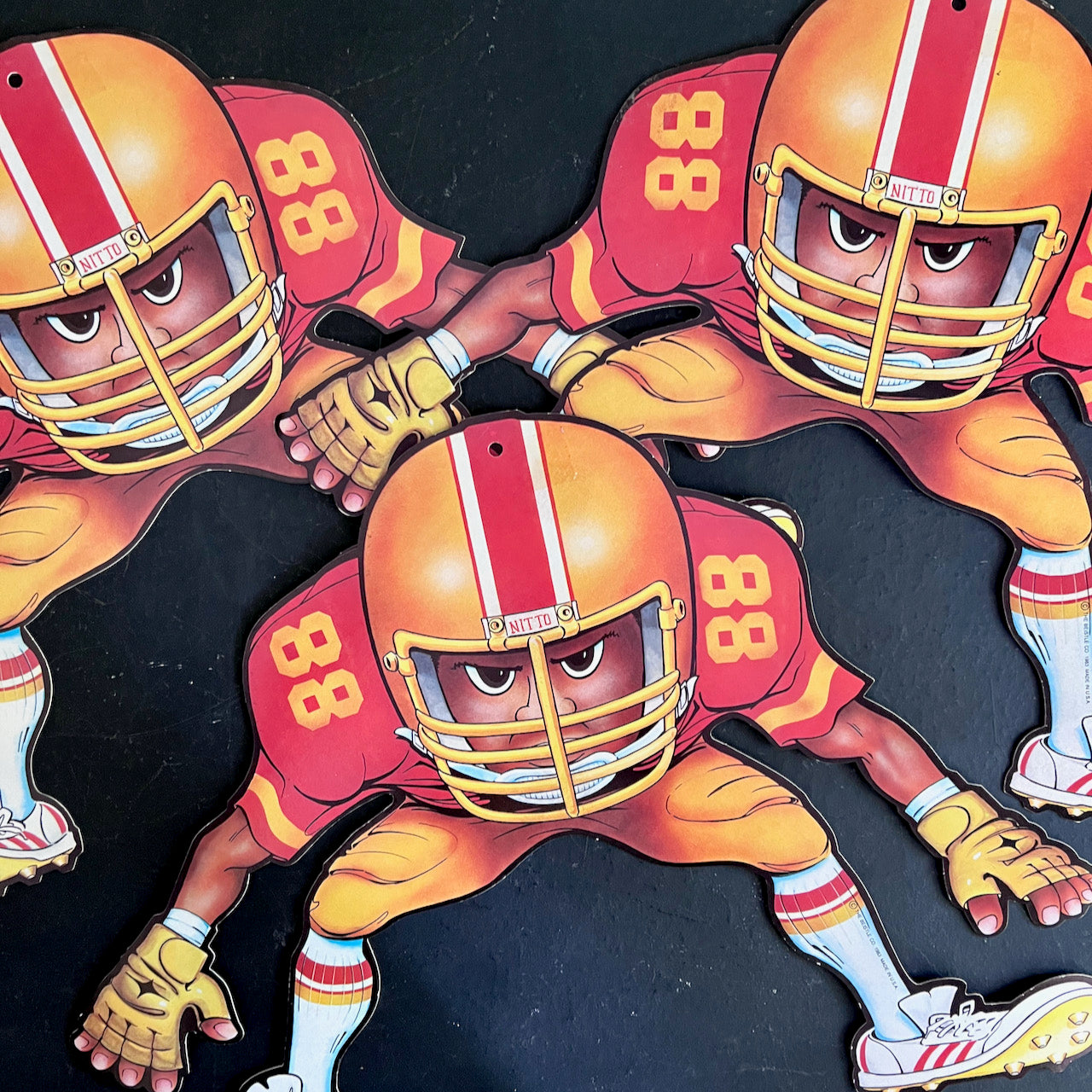 1980s Football Player Cut Outs, Set of Seven