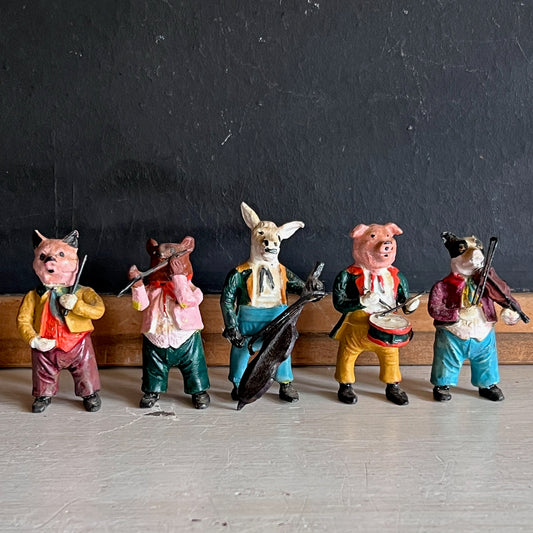 Early Hand Painted Cast Metal Animal Band