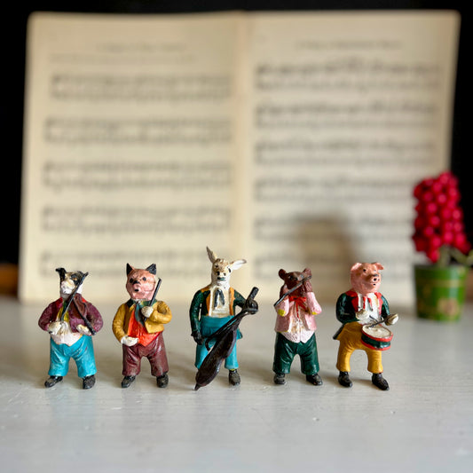 Early Hand Painted Cast Metal Animal Band