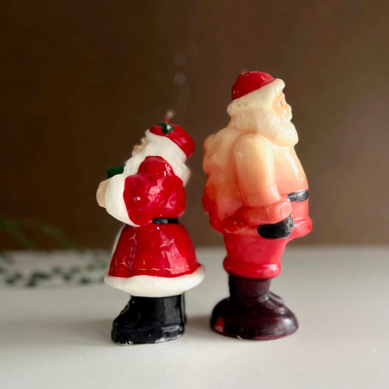 Pair of Vintage Santa Claus Candles