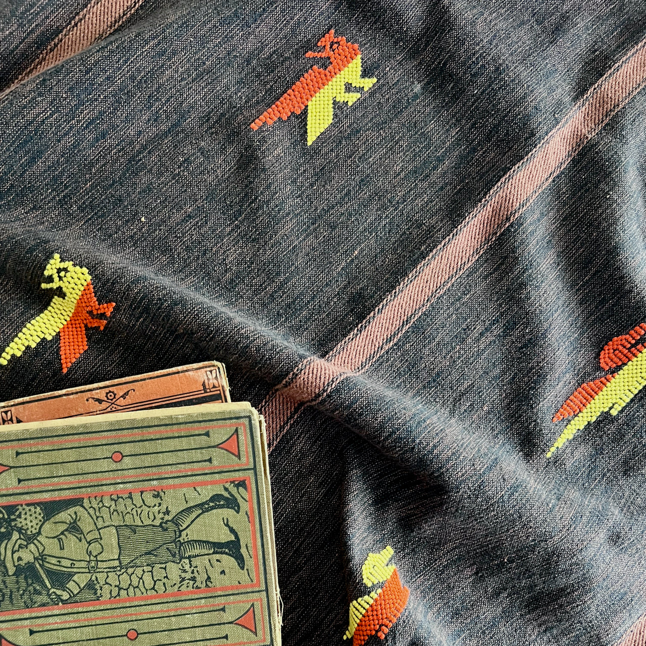 Southwestern Hand Stitched Thunderbird Cotton Blanket or Throw