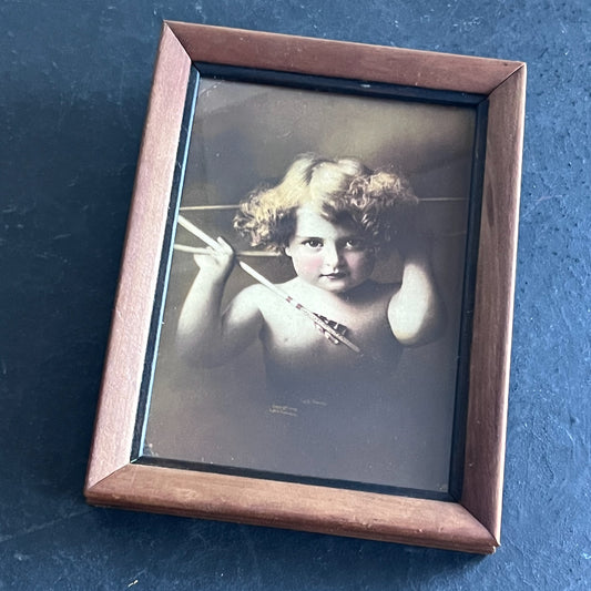 Cupid Awake Framed Early Valentine Print