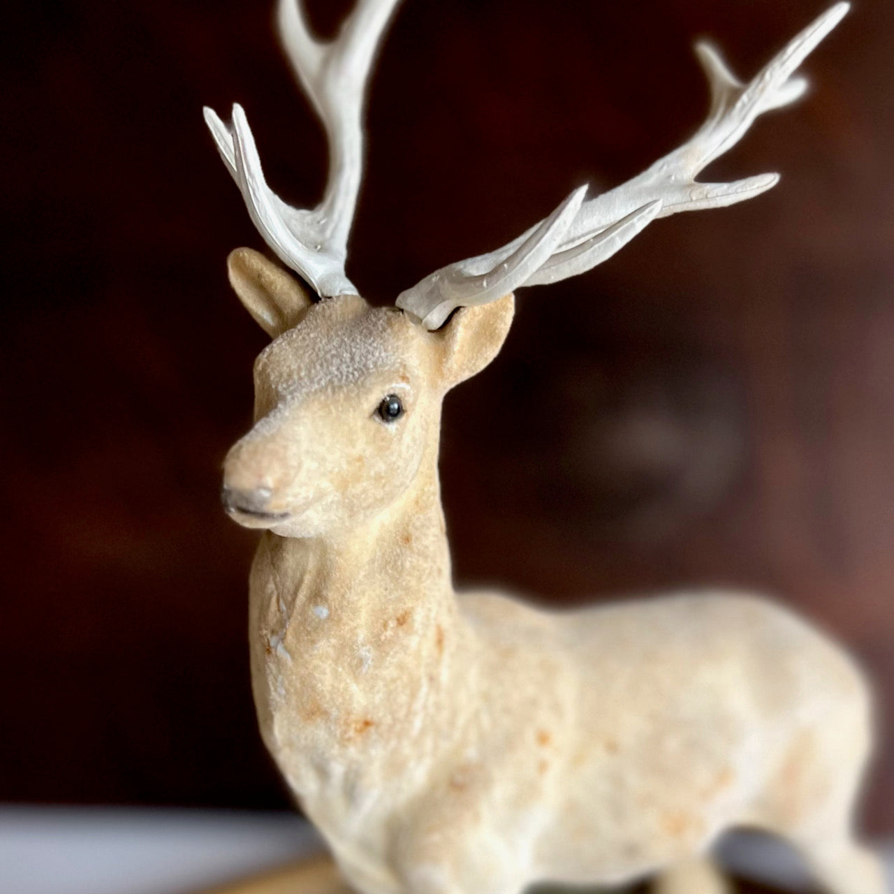 Vintage Flocked Reindeer or Stag Christmas Figure