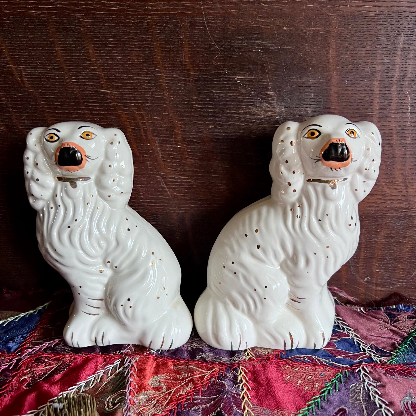 Vintage Porcelain Mantle Staffordshire Spaniels