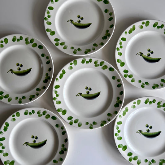 Prinknash Abbey Pottery Green Fingers Pea Plates