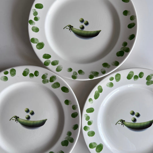 Prinknash Abbey Pottery Green Fingers Pea Plates