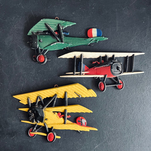 HOMCO WWII Cast Aluminum Fighter Plane Wall Plaques, Set of 3