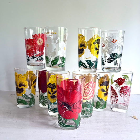 Set of Eleven Mid Century 1950s Boscul Peanut Butter Glasses