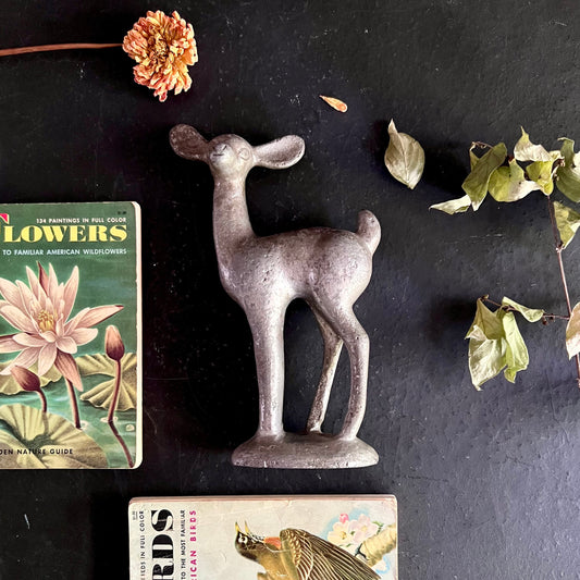 Vintage Cast Metal Baby Deer Figurine