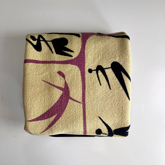 Mid Century MCM John Little Ballet Dancers Barkcloth Tablecloth, 1950s