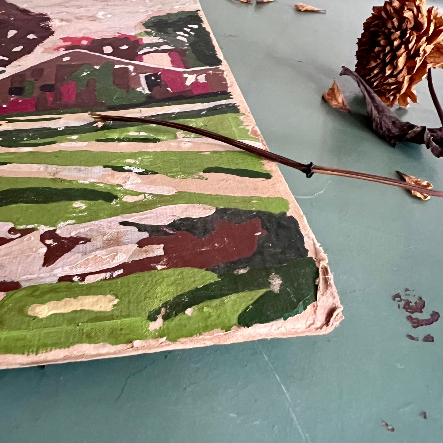 Vintage 1950s Harvest Paint by Number Unframed Painting