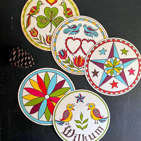 Five Vintage Pennsylvania Dutch Folk Art Hex Signs