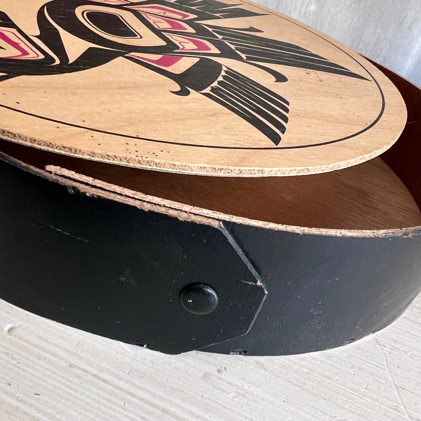 Clarence Wells Eagle and Salmon Aboriginal Drum Box