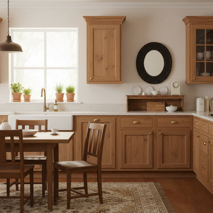 Early Antique Handmade Mirror with Oval Black Frame