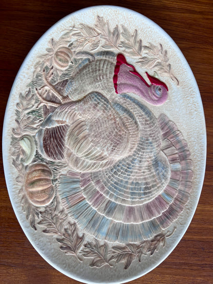 Vintage Ceramic Holland Mold Turkey Platter