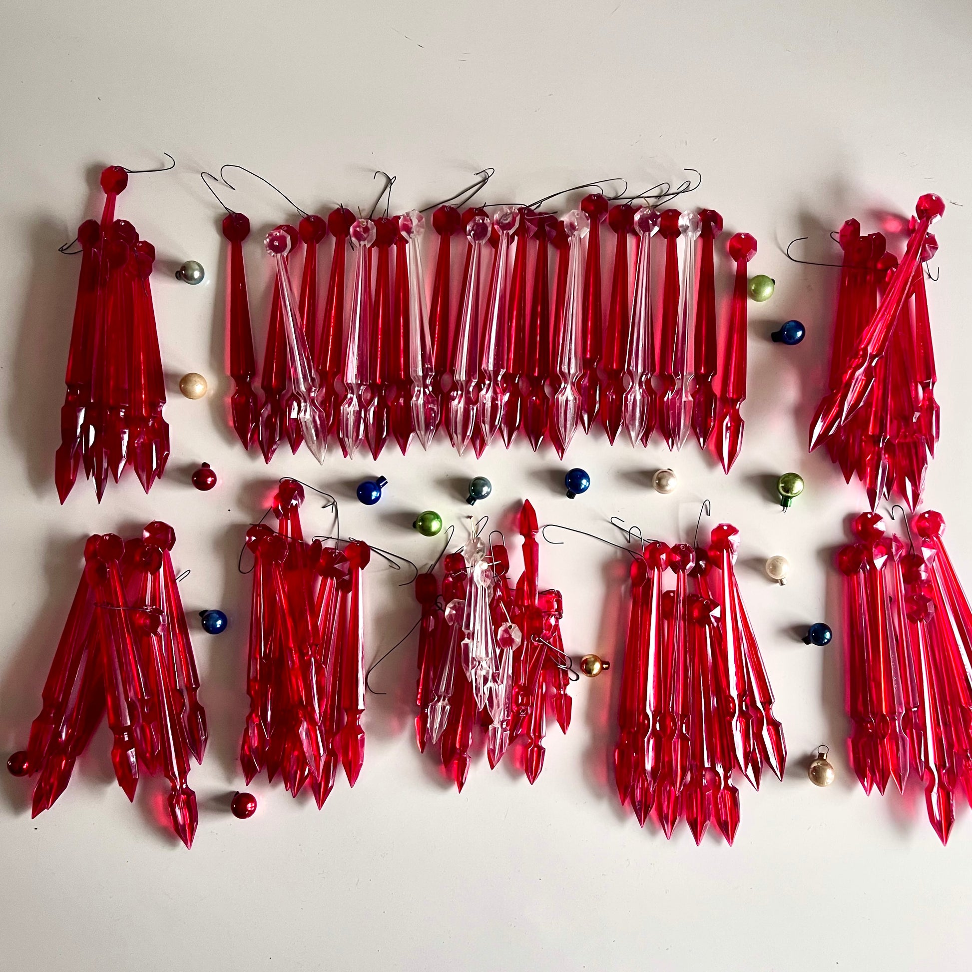 100+ Mid Century Plastic Prism Icicle Ornaments