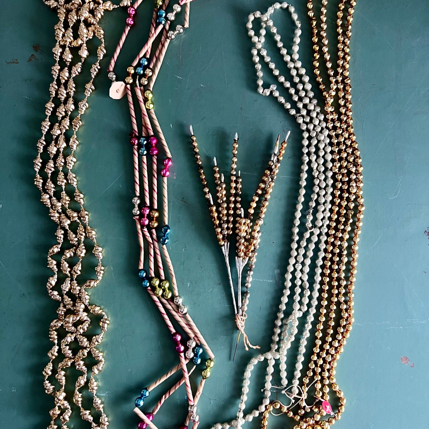 Mismatched Vintage and Antique Beaded Garland Grouping