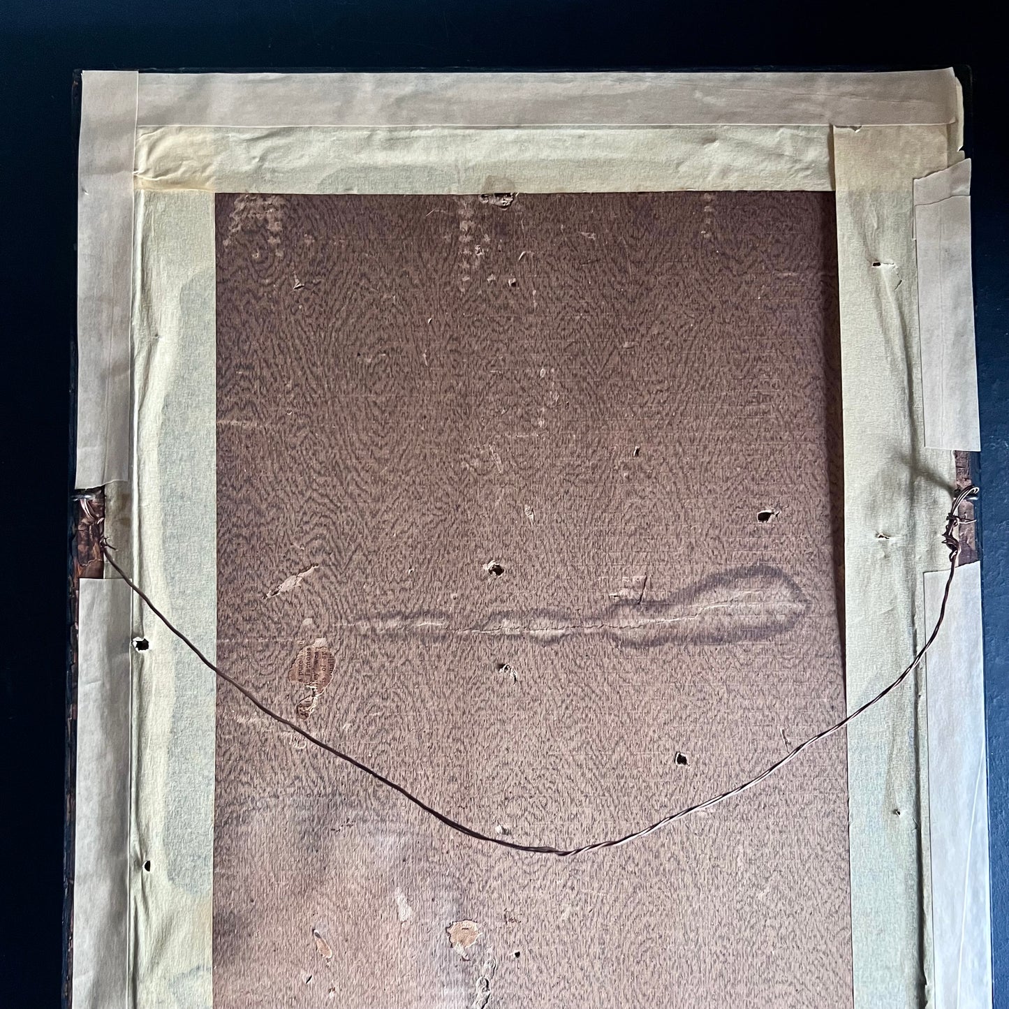 Antique Framed Lithograph of Deer in Winter Forest by German Artist Robert Georgius